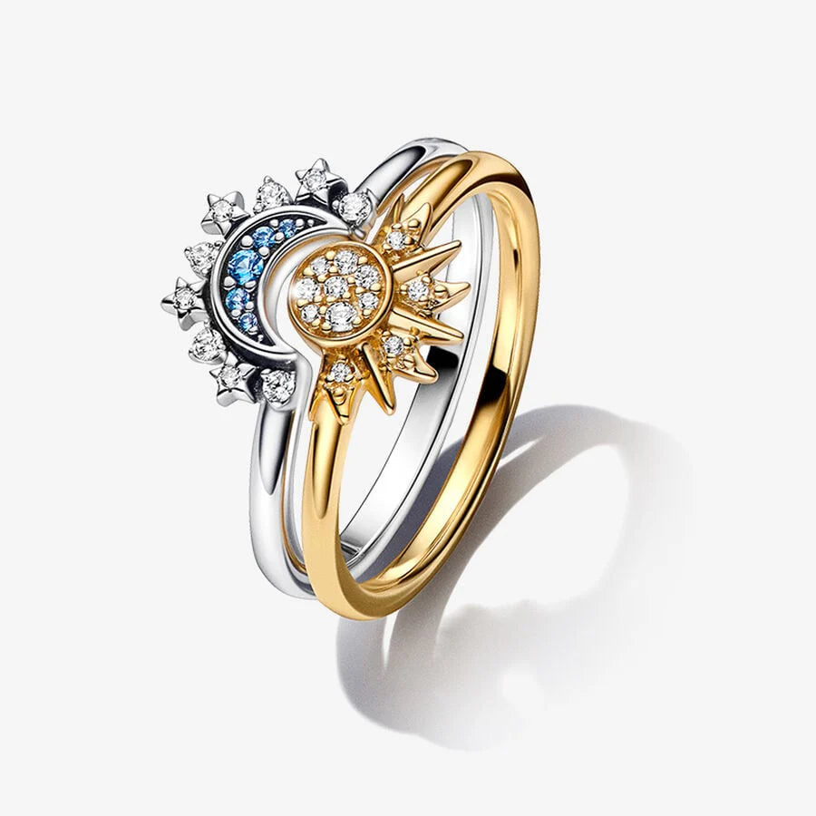 Sun and Moon Rings | Gold and Silver Plated + Free Premium Gift Box ✨