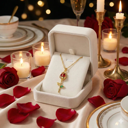 Eternal Rose Necklace 🌹✨ | Gold Plated + Free Premium Gift Box 🎀